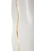 Vaso Uma 16x8x40 cm in Ceramica Bianco e Oro      