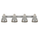 Plafoniera con 4 Faretti LED da Soffitto Orientabili in Metallo Cromato Grigio Ø13x16x72 cm 