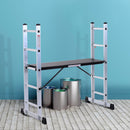 Mini Ponteggio Trabattello Scala 130x70x140 cm in Alluminio Portata max 150 Kg 