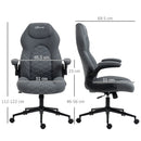 Sedia da Ufficio Direzionale 65,5x69,5x112-122 cm in Poliestere Grigio Scuro