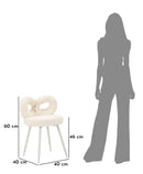 Sedia Mini Ilary Bianca Ø40x67 cm in MDF e Spugna e Ferro e Poliestere Bianco      
