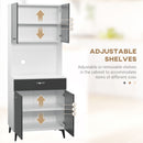 Credenza 70x42x177 cm in Legno truciolare Grigio e Bianco