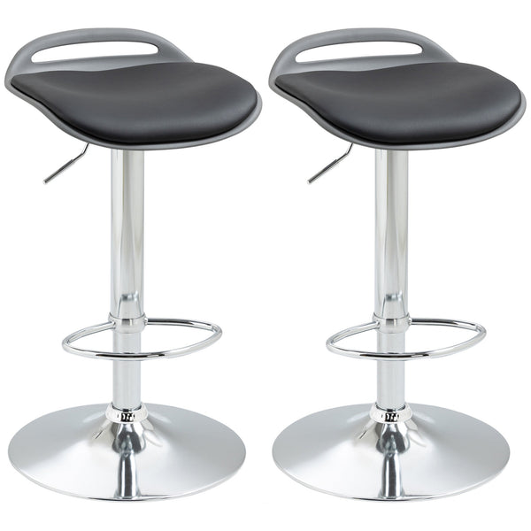 Set 2 Sgabelli da Bar 39x41x68-88 cm Seduta in Similpelle Nero prezzo