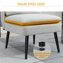 Poltroncina Imbottita 58x75x85 cm in Tessuto Grigio e Giallo