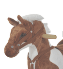 Cavallo a Dondolo per Bambini con 60Kg Peluche Marrone 
