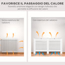 Copritermosifone a Doghe 152x19x81 cm con Ripiano Portaoggetti in MDF Bianco  