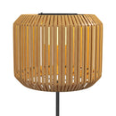 Lampada Solare da Giardino Ø34x130 cm con Illuminazione LED in Acciaio e Rattan PE Giallo  