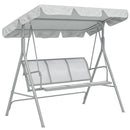 Dondolo da Giardino 3 Posti 171x108x154 cm con Tetto Parasole Rimovibile Grigio Chiaro      
