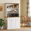 Mobile Cucina Multiuso Dispensa 101x39x180,5 cm in MDF Bianco e Legno  