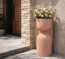 Porta Vaso da Esterno Nui 36x34x70,5 cm in Resina Rosso      