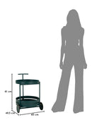 Carrello Saturno Ottanio 40x49,5x61 cm in Metallo Verde acqua      