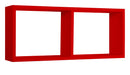 Mensola Rettangolare 2 Scomparti da Parete 70x30x15,5 cm in Fibra di Legno Morgana Rosso