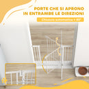 Cancello di Sicurezza per Bambini e Animali 76-103x76 cm Chiusura Automatica e Montaggio a Pressione Bianco      