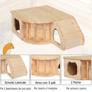 Casetta per Roditori e Piccoli Animali in Legno di Abete 60x37x19,7 cm 