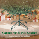 Albero di Natale Artificiale 150 cm con 1375 Rami Base in Metallo Verde      