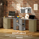 Scrivania Moderna con 3 Cassetti e 3 Ripiani per Camera e Ufficio, in Legno, 120x49x72 cm, Grigio      