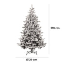 Albero di Natale Artificiale Floccato Effetto Realistico Innevato 210 cm 922 Rami con 3200 Luci Bianco Caldo e Multicolor Effetto Neve