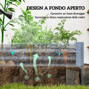 Letto per Orto 240x120x30 cm con Fondo Aperto e Bordi Rinforzati in Acciaio Argento      