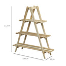 Portapiante Verticale 3 Livelli 100x36x112 cm a Doghe in Abete Color Legno      