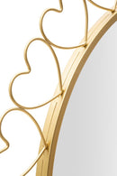 Specchio Hearts 80x2,5x80 cm in Ferro e MDF e Specchio Oro      