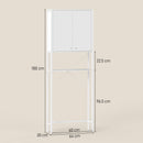 Mobile Bagno Sopra WC e Lavatrice 64x20x180 cm con Armadietto in MDF Bianco  