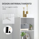 Mobile 3 Cassetti e 2 Ripiani 50x39x169,5 cm in Truciolato e Legno di Pino Grigio Bianco