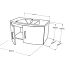 Mobile bagno sospeso Iseo bianco rovere 81x48x42 cm