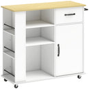 Mobile da Cucina 96,5x38x87 cm con Cassetto Armadietto e Ripiano Regolabile in MDF Bianco      