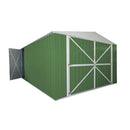 Casetta Box da Giardino in Lamiera di Acciaio Porta Utensili 360x600x230 cm Enaudi Verde