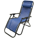 Sedia Sdraio Reclinabile e Richiudibile Rio 65x90x108 cm con Poggiatesta in Poliestere con Struttura in Acciaio Blu Mélange      