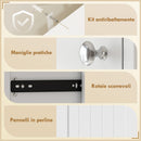 Mobile Alto da Bagno 45x30x171 cm con Cesto per Biancheria a Ribalta in Legno Bianco      