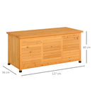 Baule da Esterno 127x56x60 cm Impermeabile con Base Rialzata in Legno di Abete Giallo Scuro      