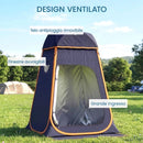 Tenda Doccia Pop-Up Impermeabile con Tetto Rimovibile, in Poliestere 190T e Acciaio, 152x152x200 cm, Blu Scuro      