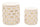 Puff con Contenitore Shanty Crema Set 2 Pz Ø37x42 cm - Ø28x35 cm in Ferro e MDF e Spugna e Poliestere Crema e Oro