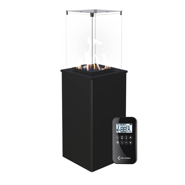 Stufa a Gas da Esterno 154,7x46,7x46,7cm Flig Gastonia Nero Satinato con Telecomando acquista