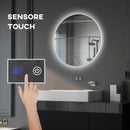 Specchio Bagno Ø80 cm con Luci LED Regolabili Interruttori Touch e Design Antiappannamento      