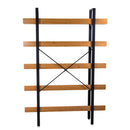 Libreria 5 ripiani 120x28xh171 cm in Metallo e Legno Achille Naturale