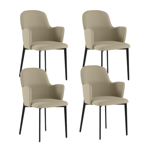 acquista Set 4 Sedie Sophia 53,5x62,5x80 cm in Tessuto Easy-Clean Beige