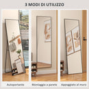 Specchio da Terra Moderno 40x4x150 cm Design Autoportante o da Parete a Figura Intera Nero  