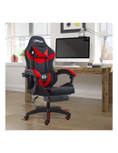 Sedia da Gaming Ergonomica 66x60x134 cm con Poggiapiedi in Similpelle Rosso
