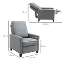 Poltrona Relax Manuale Reclinabile in Similpelle Grigio