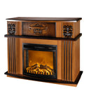 Camino Elettrico da Pavimento 96,3x120x31,8 cm Effetto Fiamma 1500W Roma mini & Zakinthos Noce
