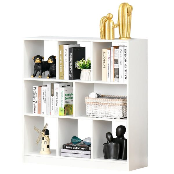 Mobile Libreria Portaoggetti a 3 Livelli e 8 Ripiani Totali 97,5x30x100 cm in MDF Bianco sconto