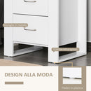 Comodino Moderno  con 2 Cassetti per Camera da Letto 48x39x54 cm in Legno Bianco