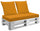 Cuscini per Pallet 120x60 cm Seduta e Schienale in Similpelle Mariotti Belem Arancione