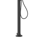 Doccia da Giardino in Alluminio Soffione Rotondo e Doccino Sined Luna Alu D Nero