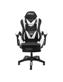Sedia Gaming con Poggiapiedi in Similpelle Bianco