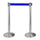 2 Colonnine Tendinastro 3 metri in Acciaio Inox Spazzolato Ø36x101 cm Nastro Blu