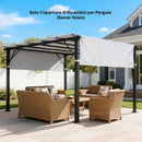 Copertura per Pergola 300x300 cm 2 Teli 488x122 cm in Poliestere UV30+ Grigio Chiaro      