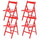 Set 4 Sedie pieghevoli 42,5x47,5x79 cm Penelope in legno rossa